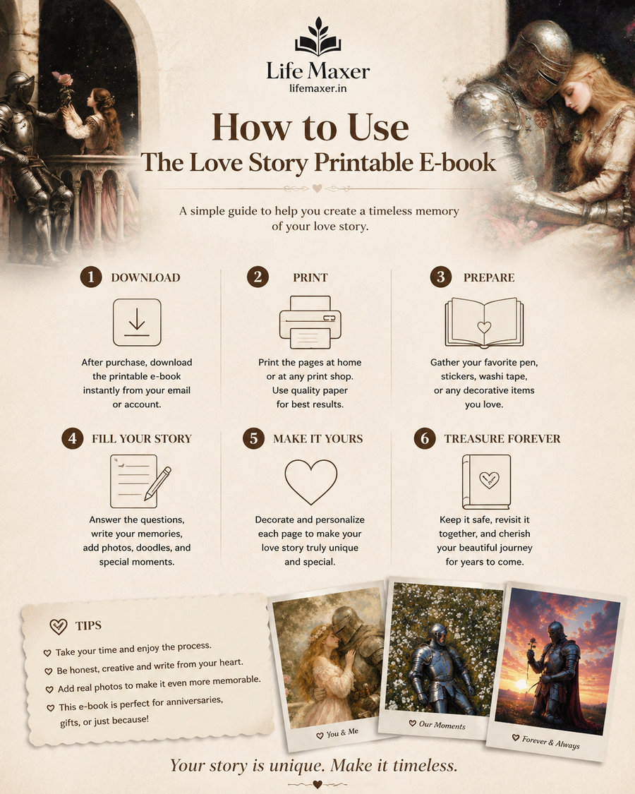 THE LOVE STORY™ — A Luxury Printable Memory Book for Couples
