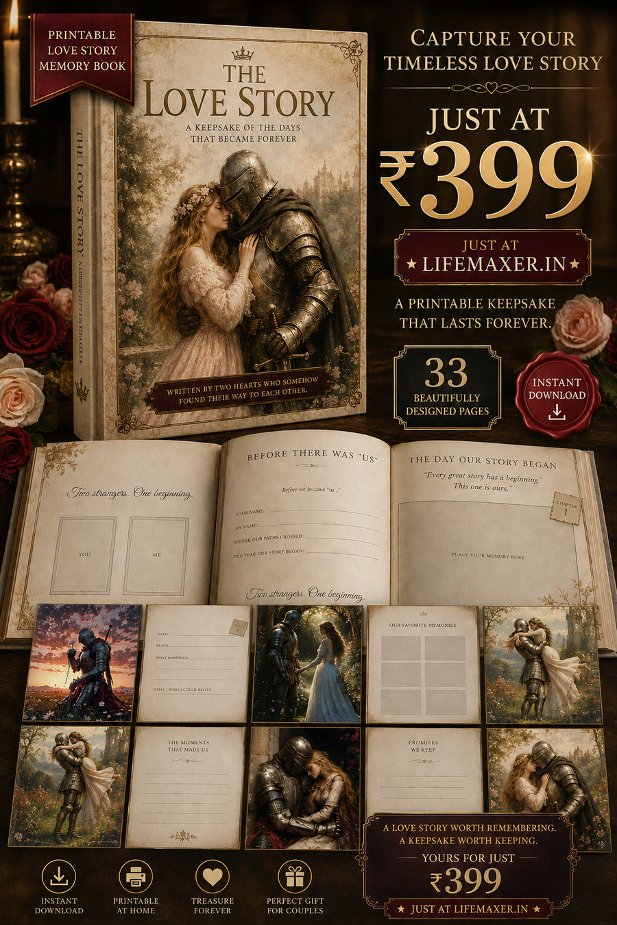 THE LOVE STORY™ — A Luxury Printable Memory Book for Couples